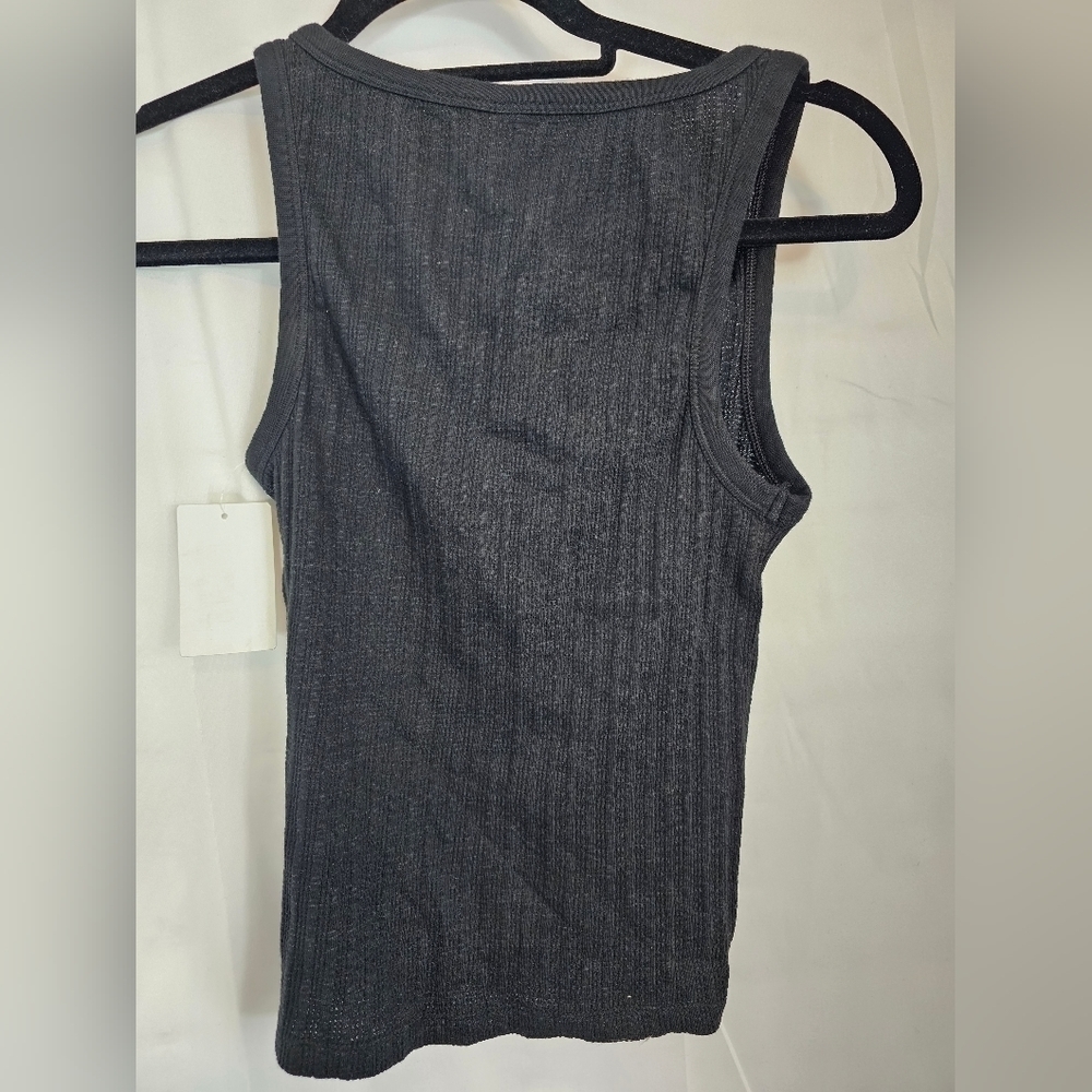 BP grey size XS snap button tank top muscle tee NWT ribbed cotton - Picture 4 of 4